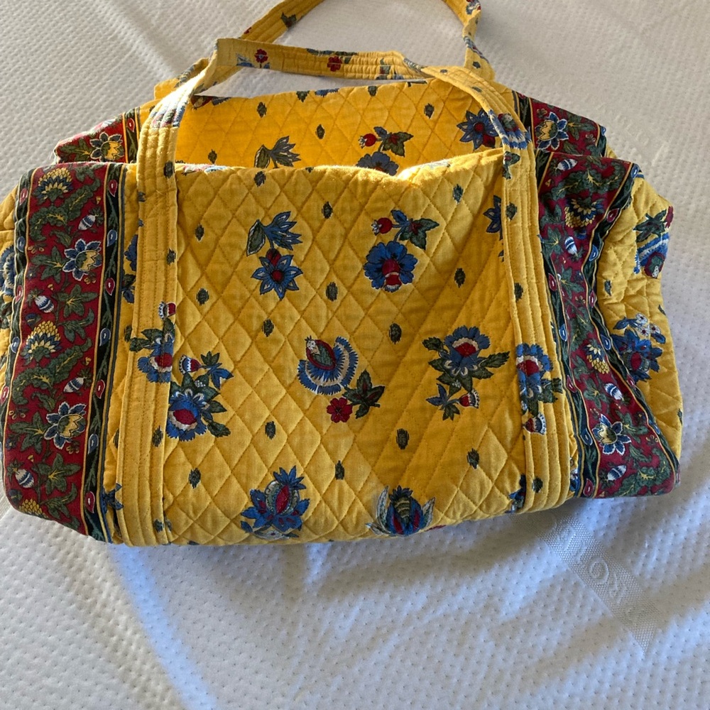 Rare vintage retired frenchh yellow medium Vera Bradley duffle